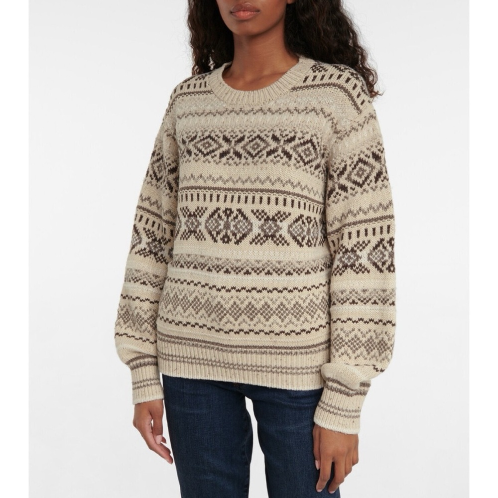 NWOT Ralph Lauren Patterned Beige Ivory Knit Sweater Size M
